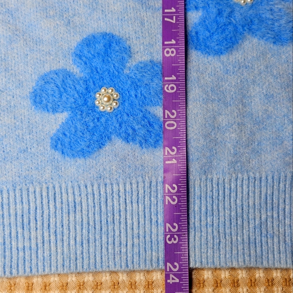Nanette Lepore Blue Floral Sweater - Picture 9 of 11
